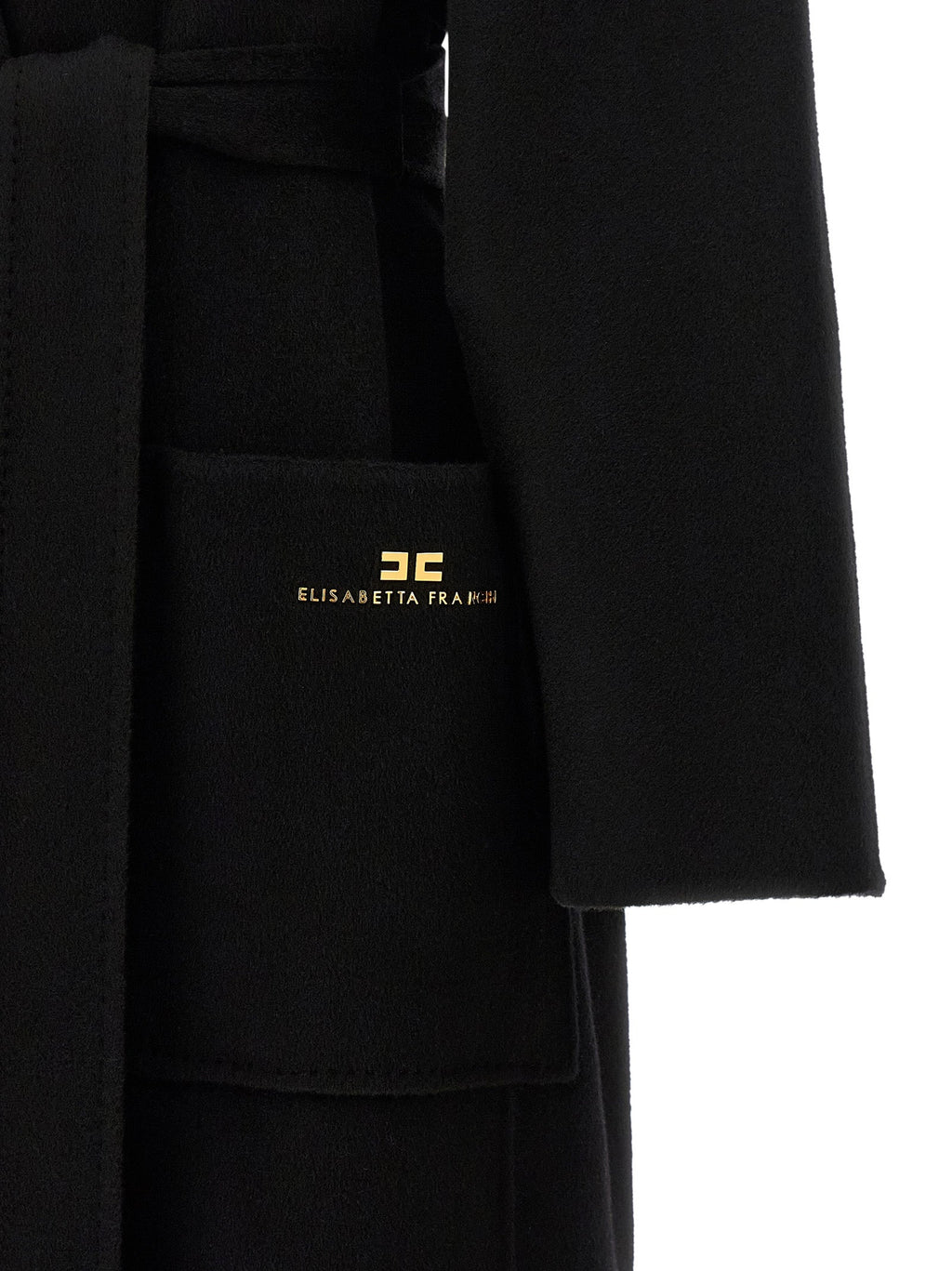 Elisabetta Franchi Black Wool Coat