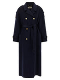 Elisabetta Franchi Blue Wool Coat