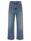 Fendi Blue Cotton Relaxed Fit Jeans