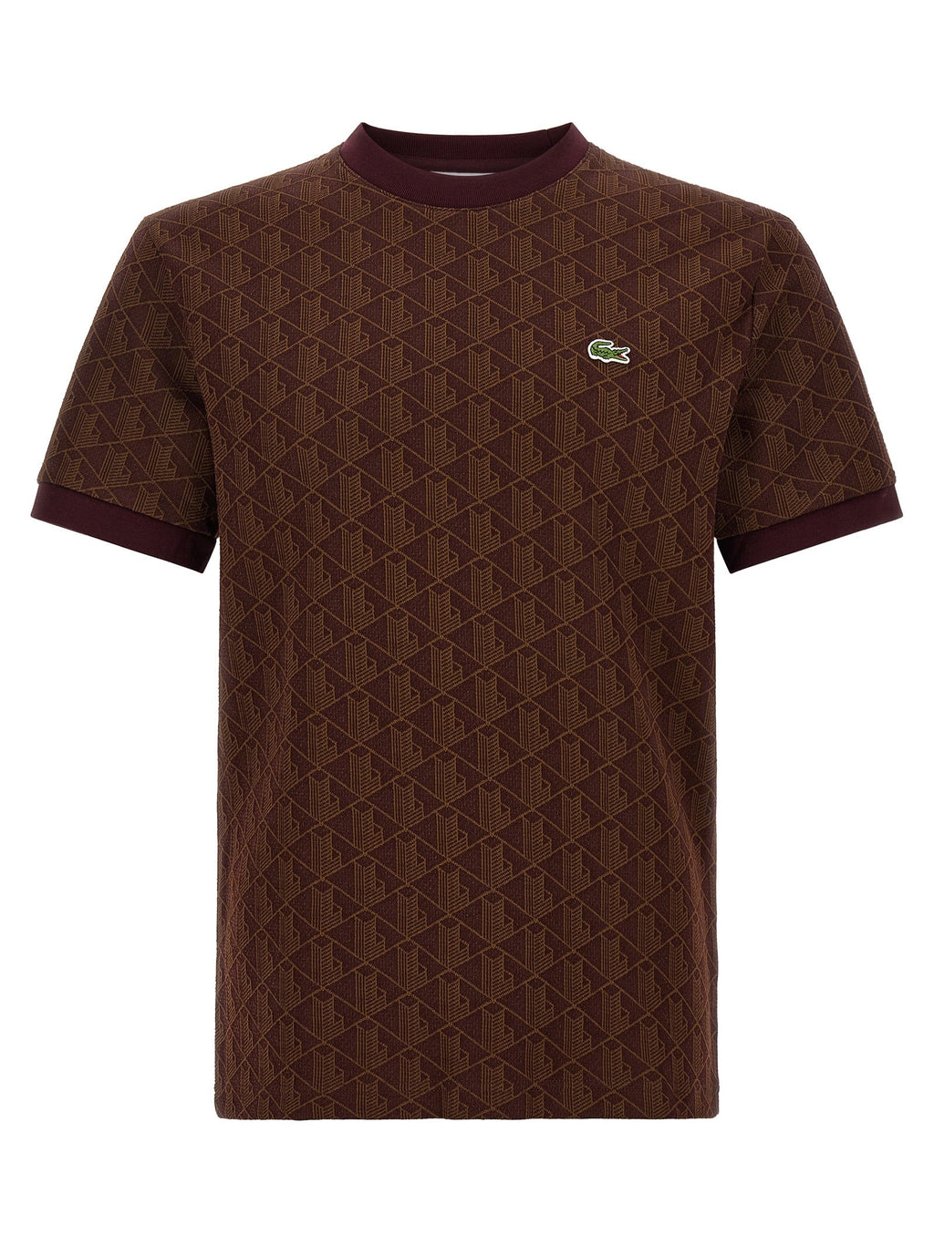 Lacoste Brown Polyester T-Shirt