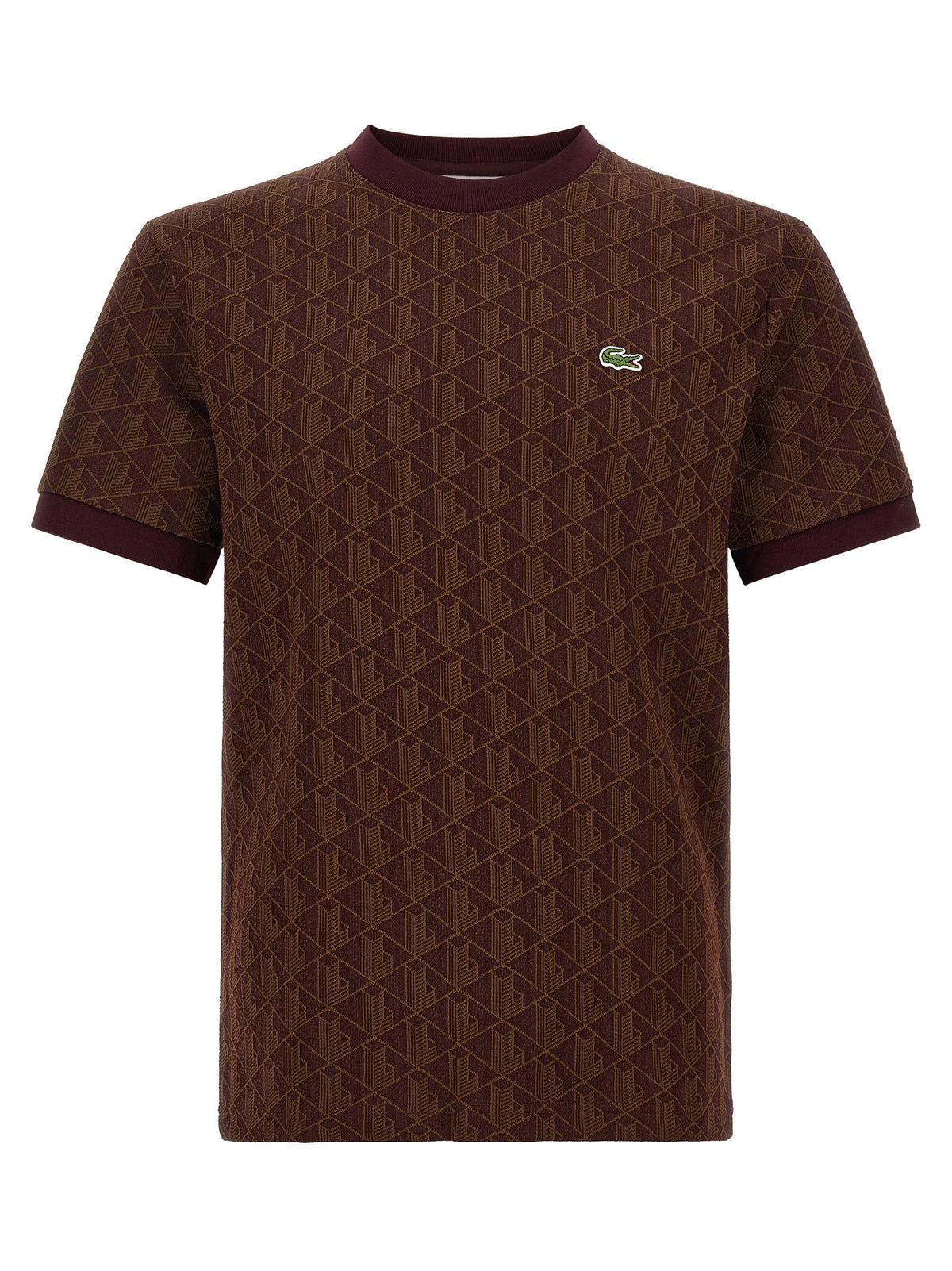 Lacoste Brown Polyester T-Shirt