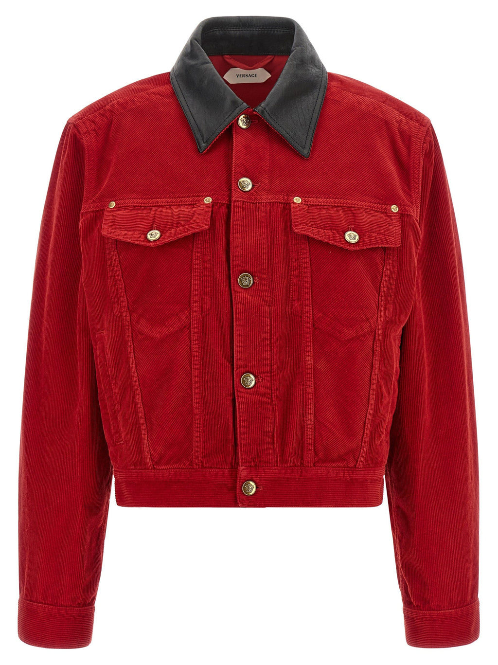 Versace Red Cotton Full-Length Jacket