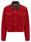 Versace Red Cotton Full-Length Jacket