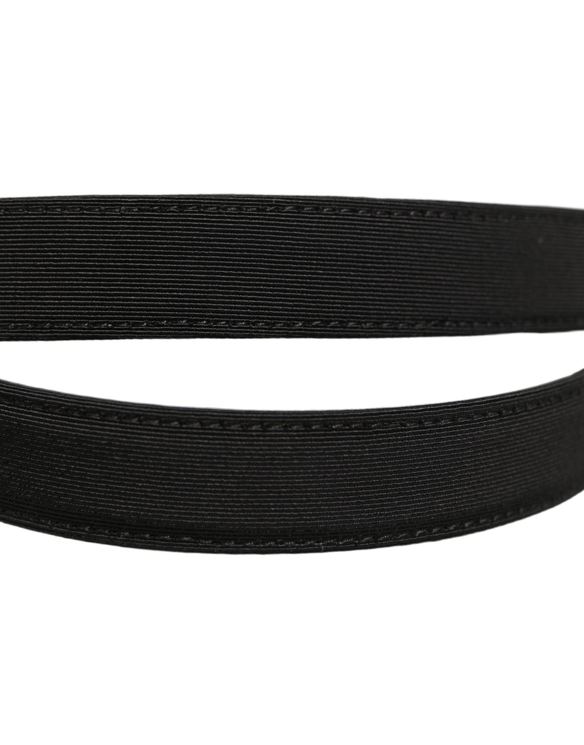 Dolce & Gabbana Black Canvas Leather Gold Metal Buckle Belt