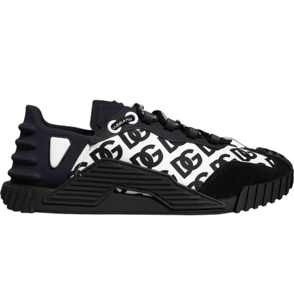 Dolce & Gabbana Black Logo Lace Up Low Top NS1 Sneakers Shoes