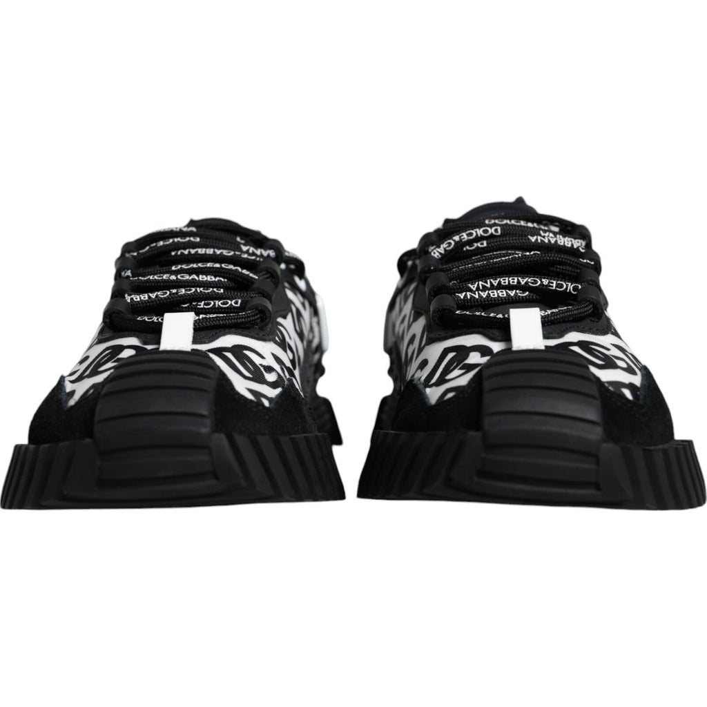 Dolce & Gabbana Black Logo Lace Up Low Top NS1 Sneakers Shoes