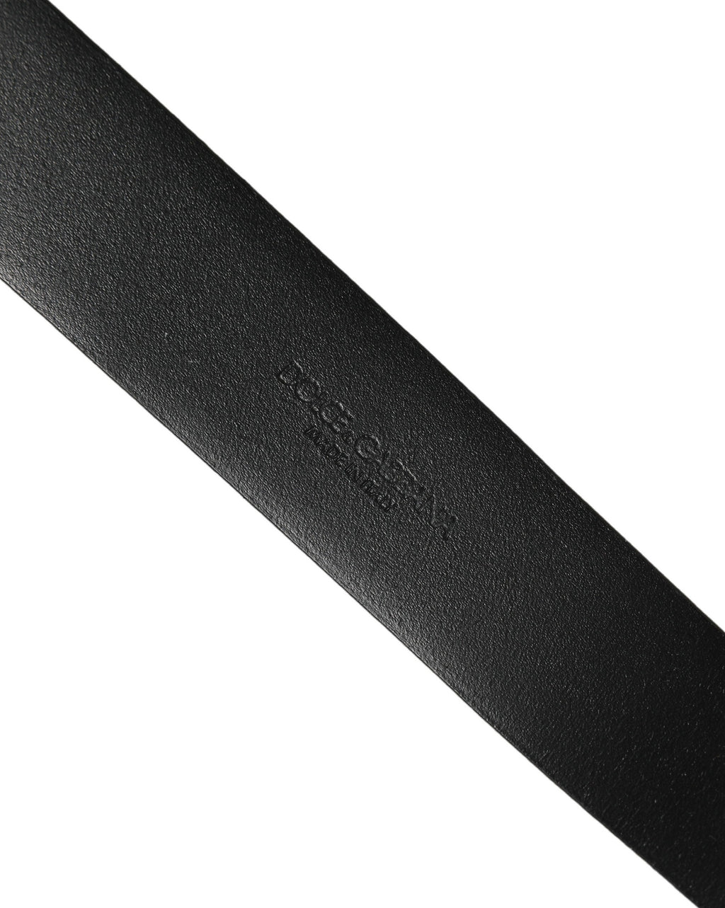 Dolce & Gabbana Black Calf Leather Classic Silver Buckle Belt