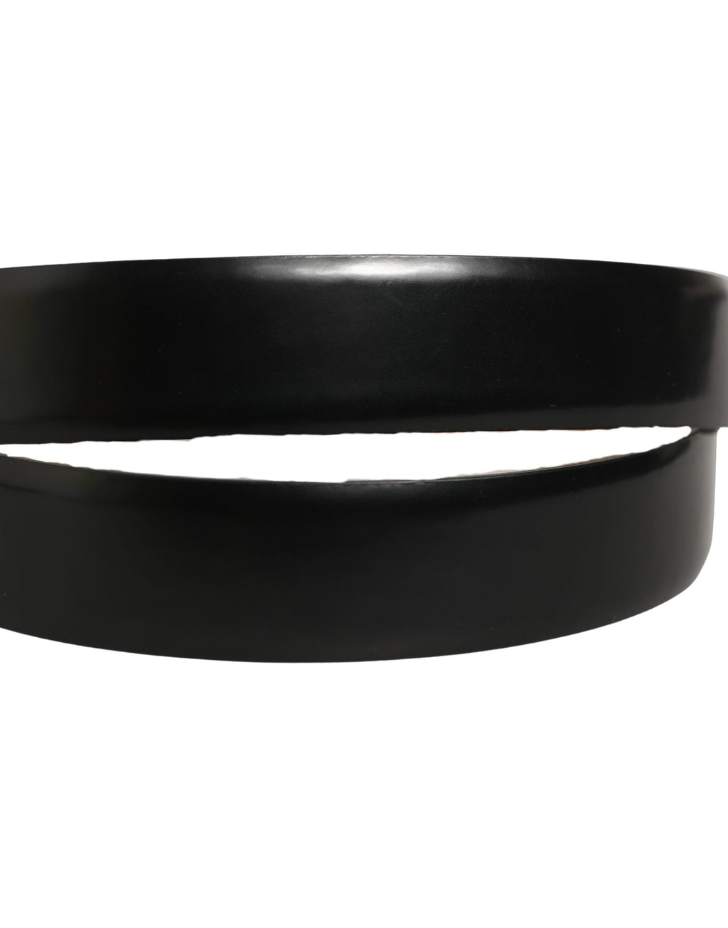 Dolce & Gabbana Black Calf Leather Silver Metal Buckle Belt