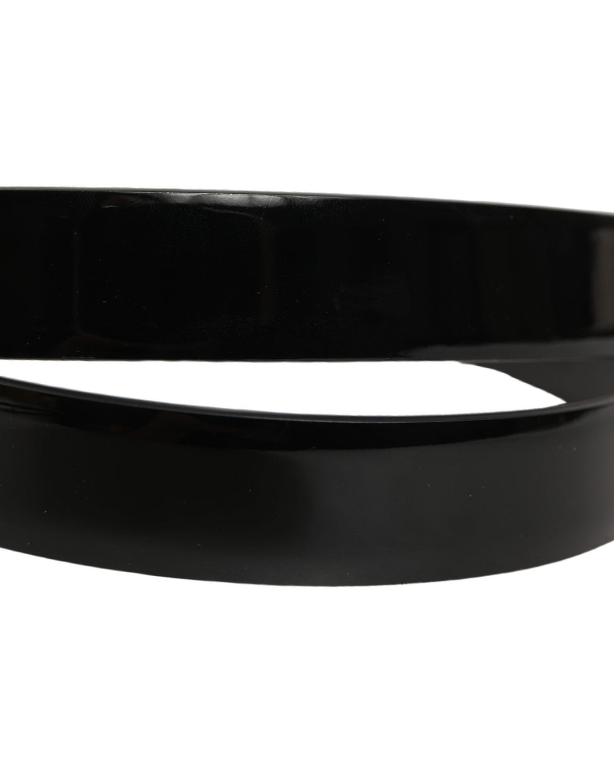 Dolce & Gabbana Black Classic Leather Silver Tone Buckle Belt