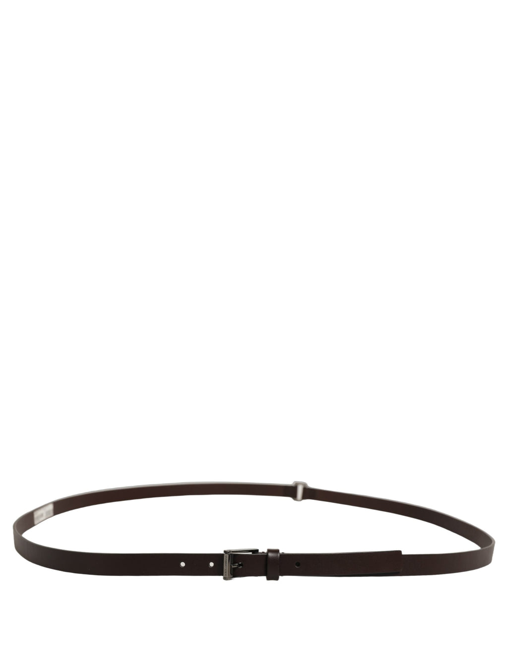 Dolce & Gabbana Brown Leather Double Wrap Metal Buckle Belt