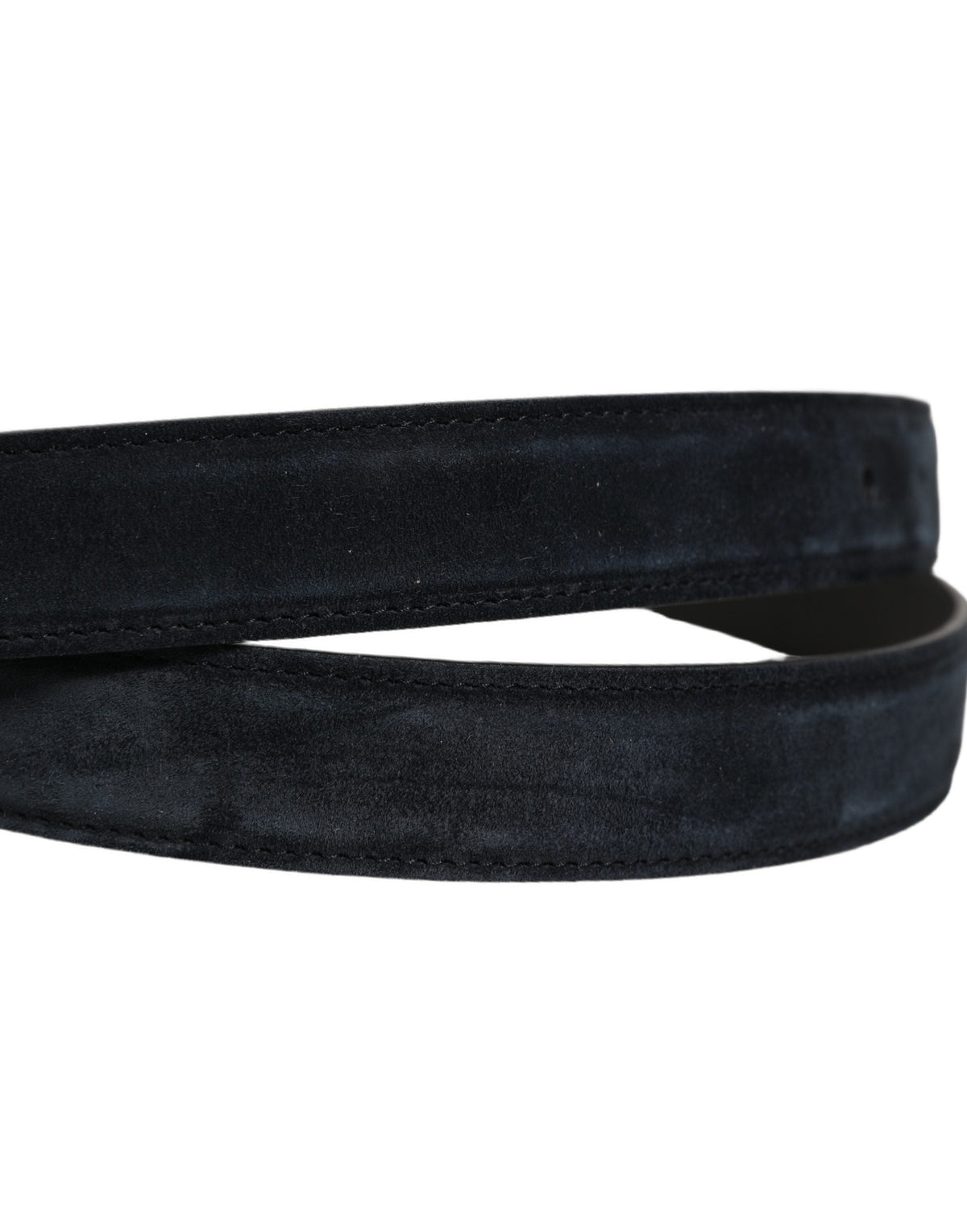 Dolce & Gabbana Men Black Leather Gold Tone Metal Buckle Belt