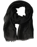 Dolce & Gabbana Black DG Logo Fringed Edge Lace Stole Scarf