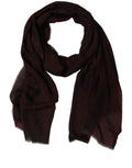Dolce & Gabbana Dark Red Modal Frayed Edge Lace Stole Scarf