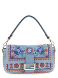 Fendi Blue Cotton Shoulder Bag