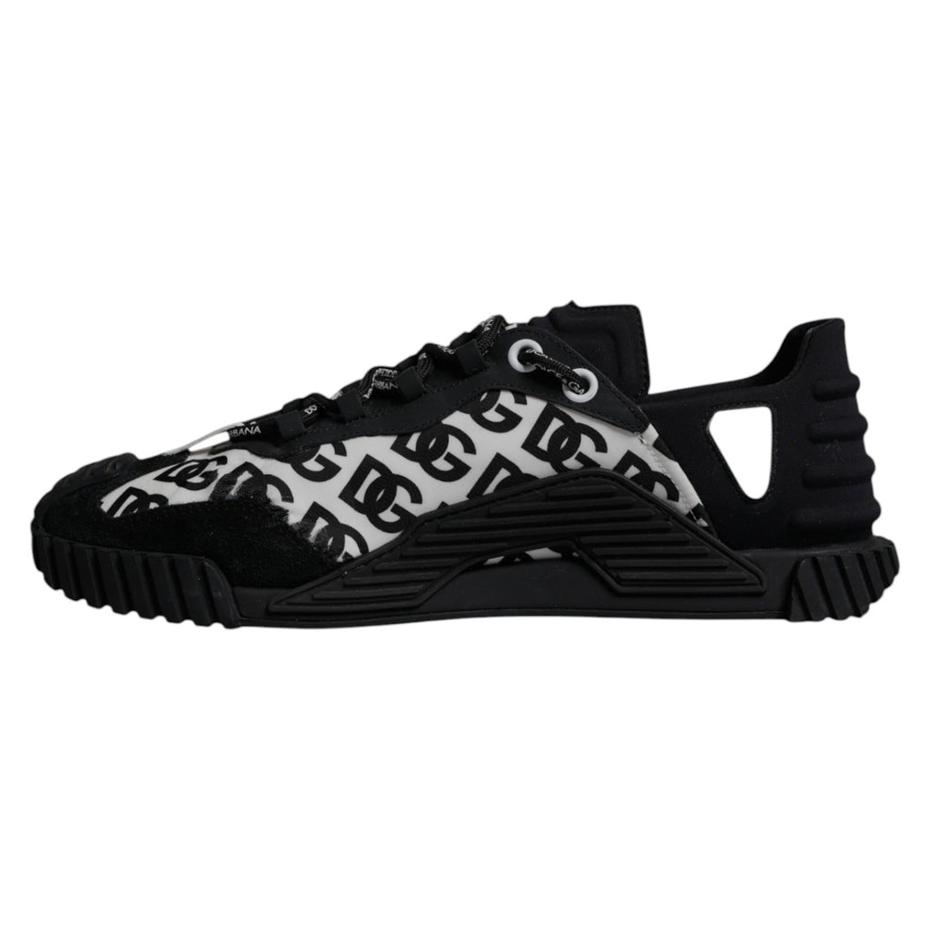 Dolce & Gabbana Black Logo Lace Up Low Top NS1 Sneakers Shoes