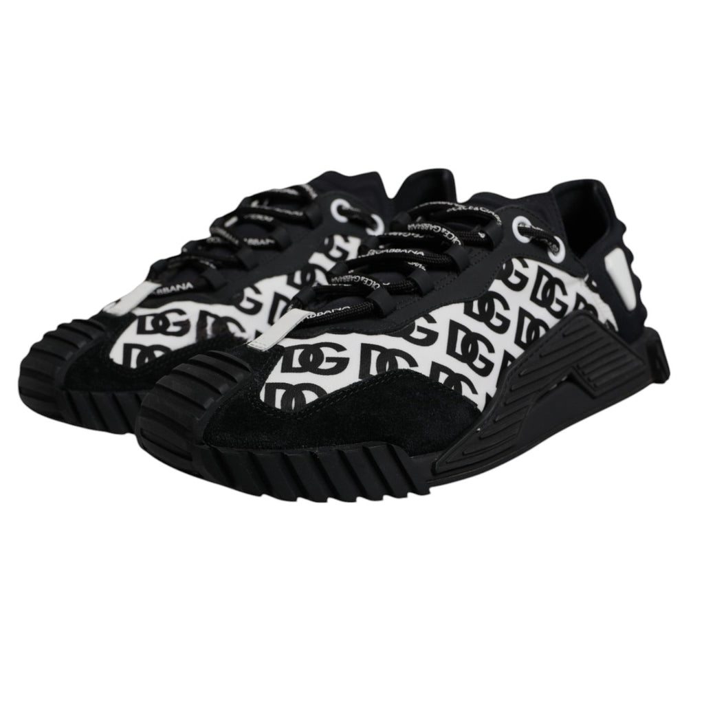 Dolce & Gabbana Black Logo Lace Up Low Top NS1 Sneakers Shoes