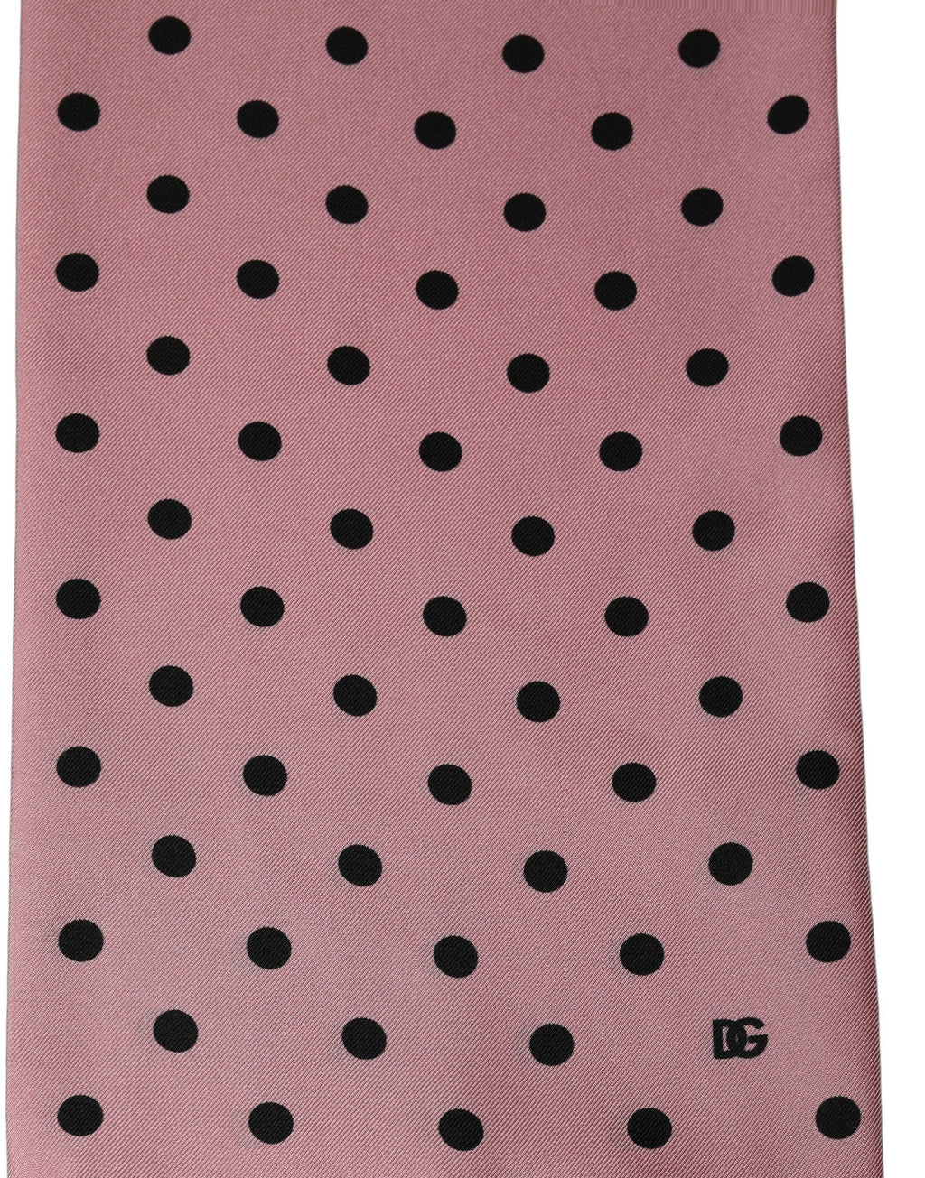 Dolce & Gabbana Pink Polka Dot Silk Fringed Lace Stole Scarf