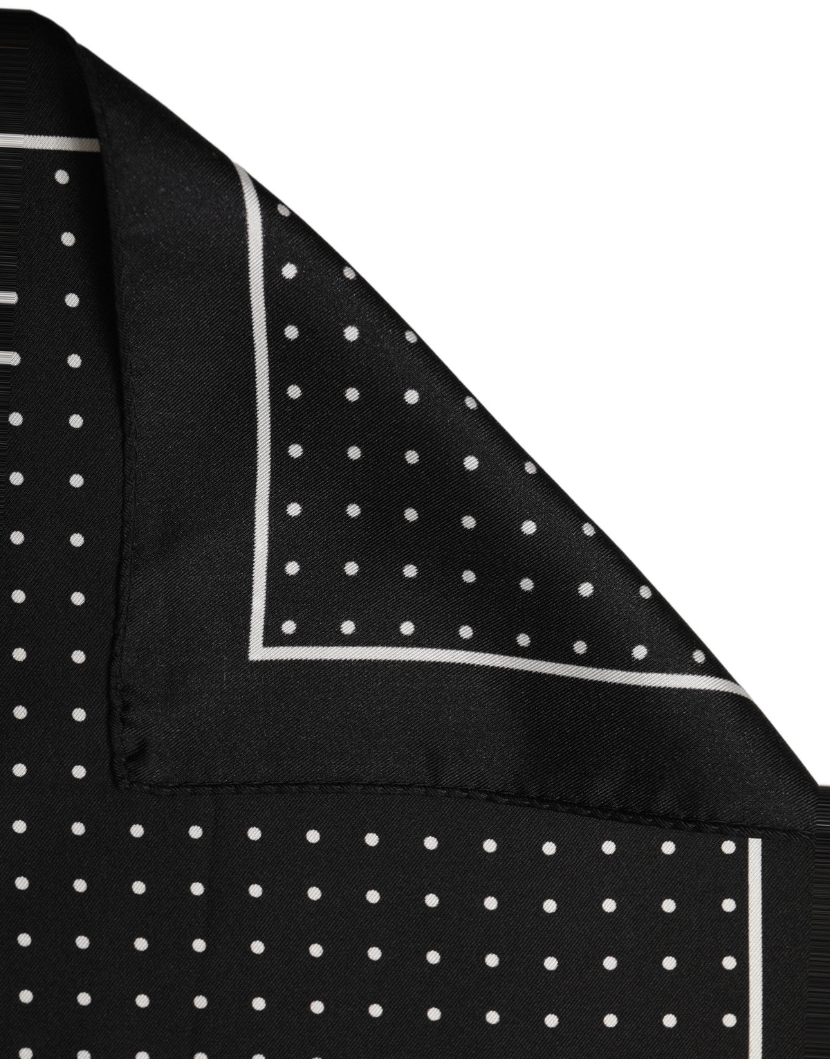 Dolce & Gabbana Black Polka Dot Pocket Square Foulard Scarf