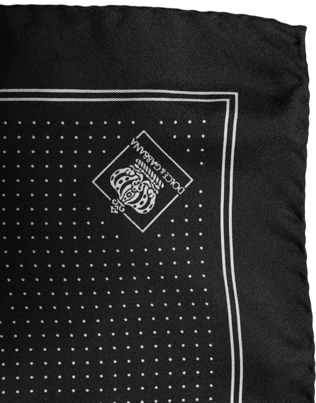 Dolce & Gabbana Black Polka Dot Pocket Square Foulard Scarf