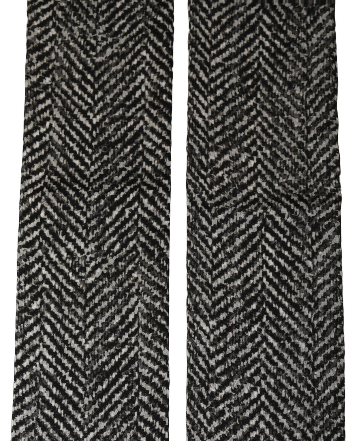 Dolce & Gabbana Black White Herringbone Tweed Shawl Scarf