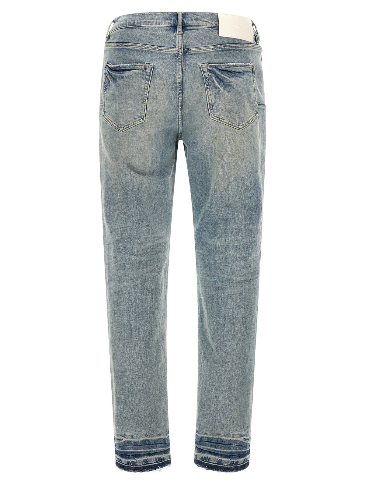 PURPLE Blue Cotton Tapered Jeans