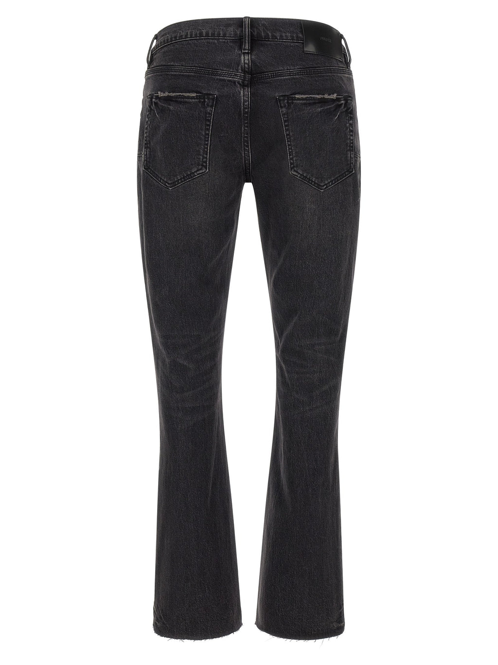 PURPLE Black Cotton Flared Jeans