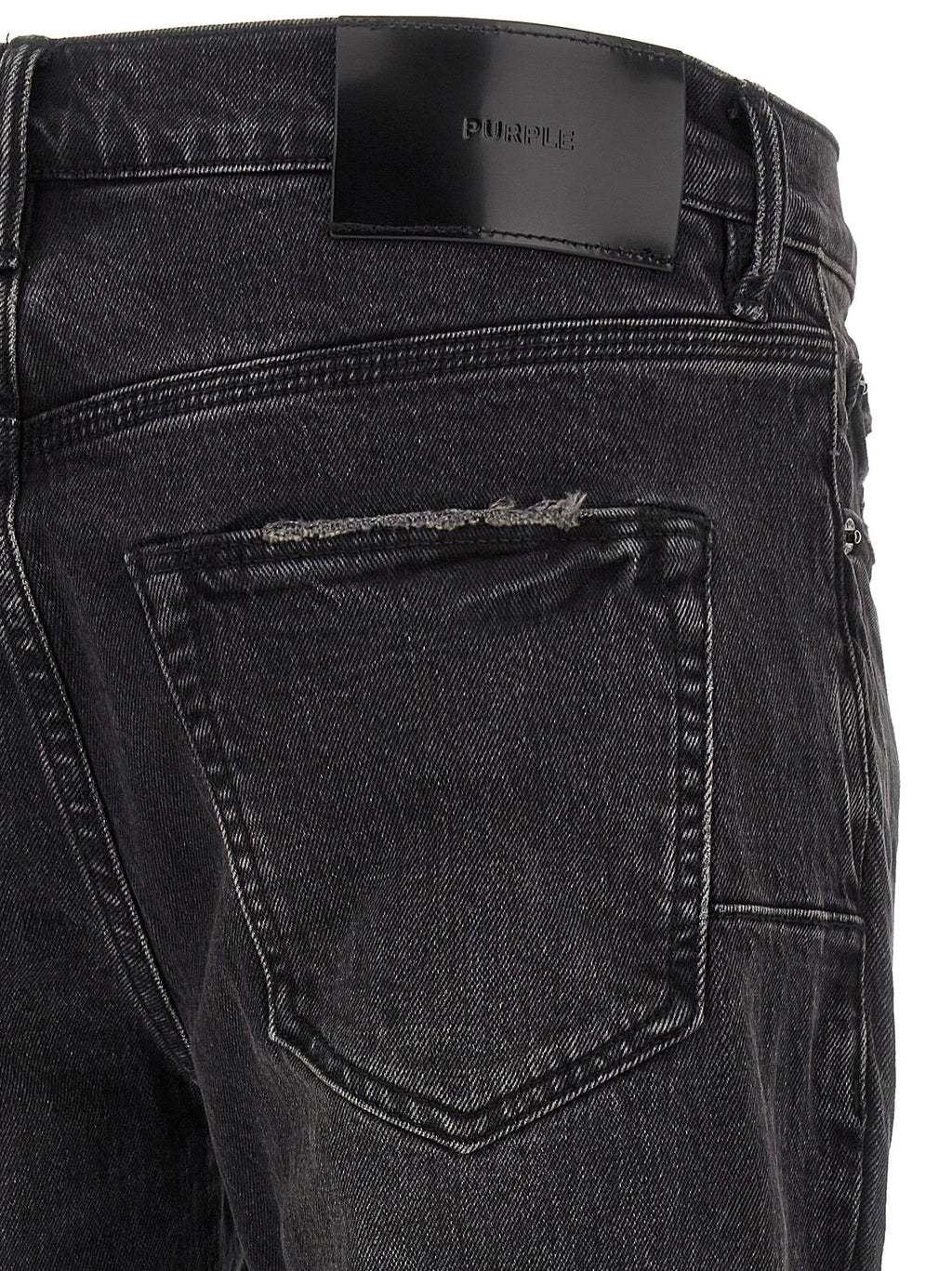 PURPLE Black Cotton Flared Jeans