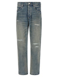 PURPLE Gray Cotton Straight-Leg Jeans
