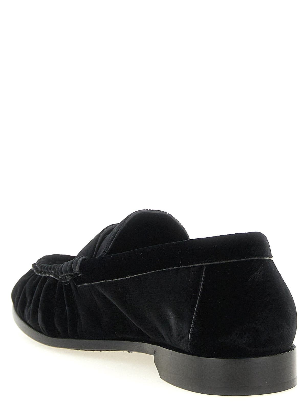 Saint Laurent Black Viscose Slip-On Loafers