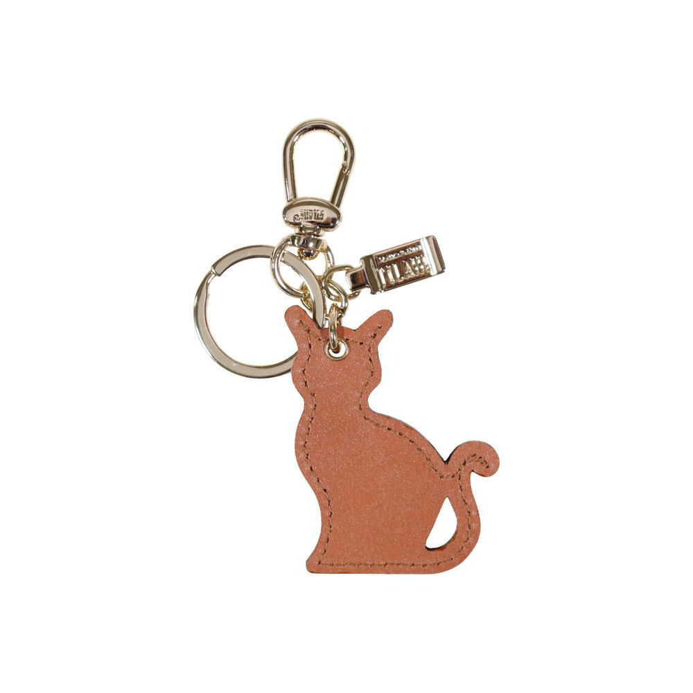 Alviero Martini Prima Classe Beige Leather Keychain