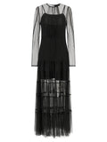 Twinset Black Polyamide Long Dress