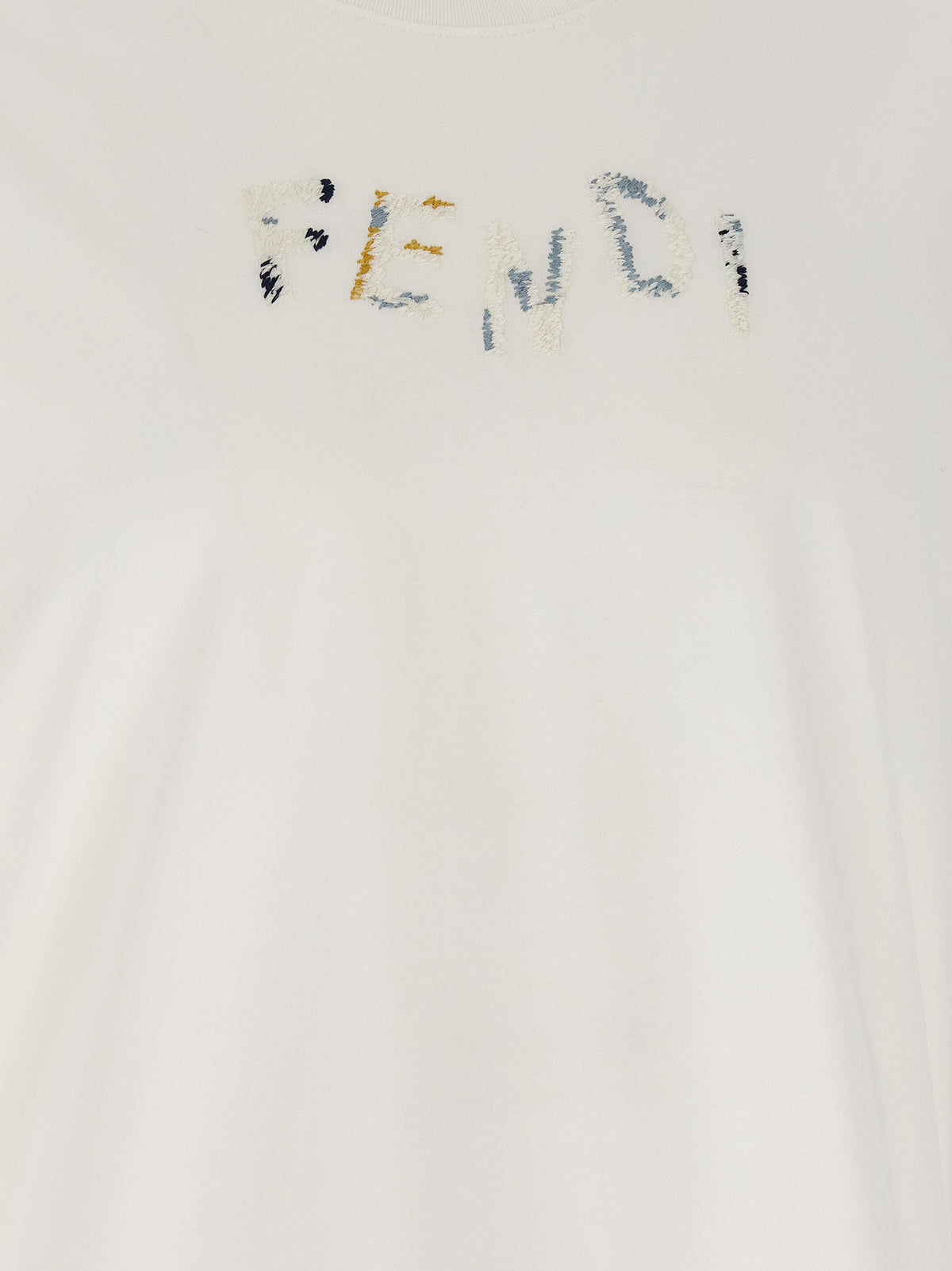 Fendi White Cotton T-Shirt