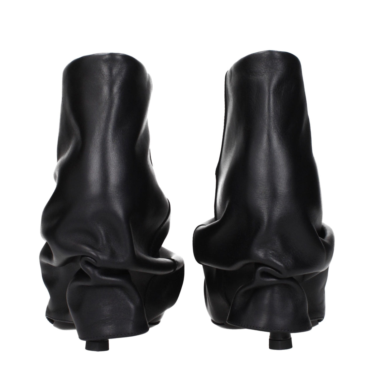 The Attico Black Leather Ankle Boots
