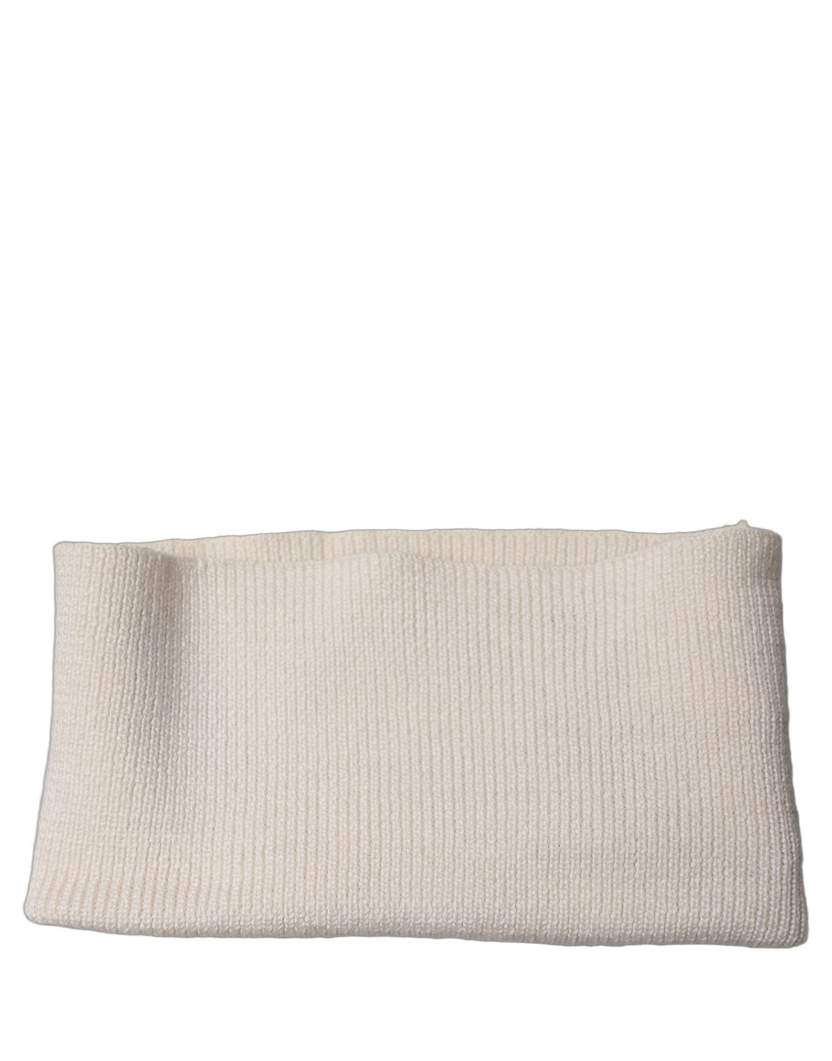 Dolce & Gabbana Men White Polyester Knitted Neck Warmer Scarf