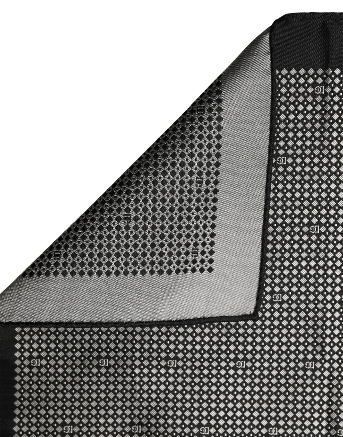 Dolce & Gabbana Black White Patterned Pocket Square Scarf