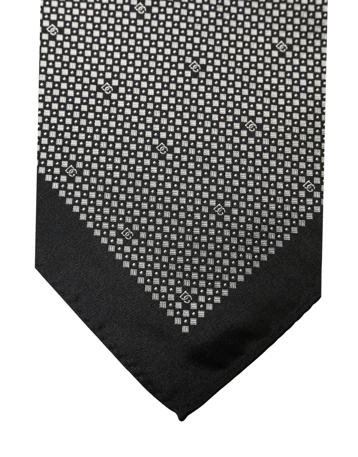 Dolce & Gabbana Black White Patterned Pocket Square Scarf