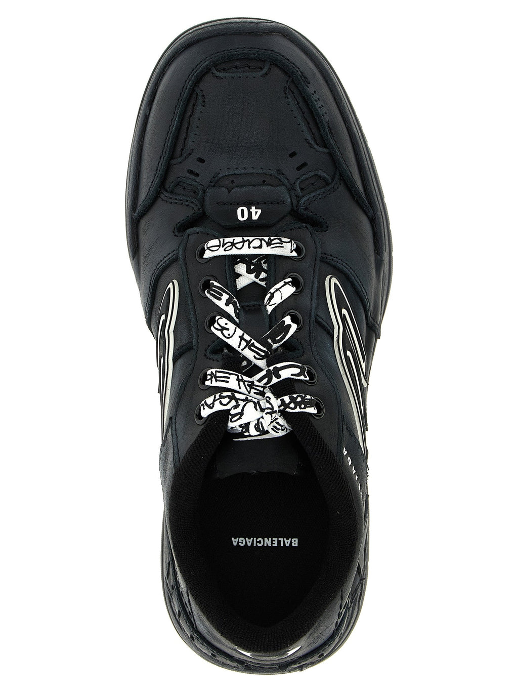 Balenciaga Black Calfskin Athletic Sneakers
