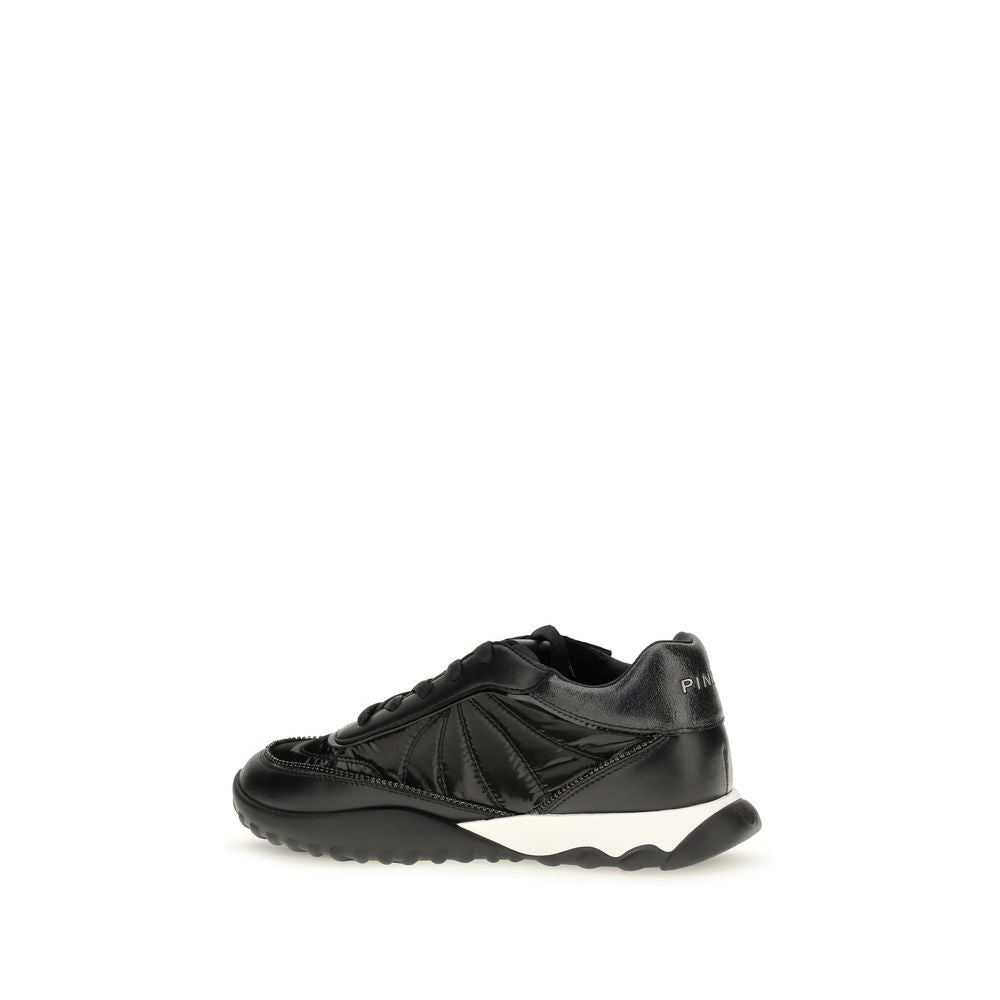 PINKO Black Fabric Low Top Sneakers