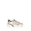 PINKO Beige Calf Leather Bos Taurus Chunky Sneakers