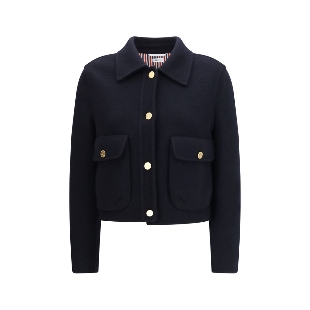 Thom Browne Blue Wool Oves Aries Full-Length Jacket