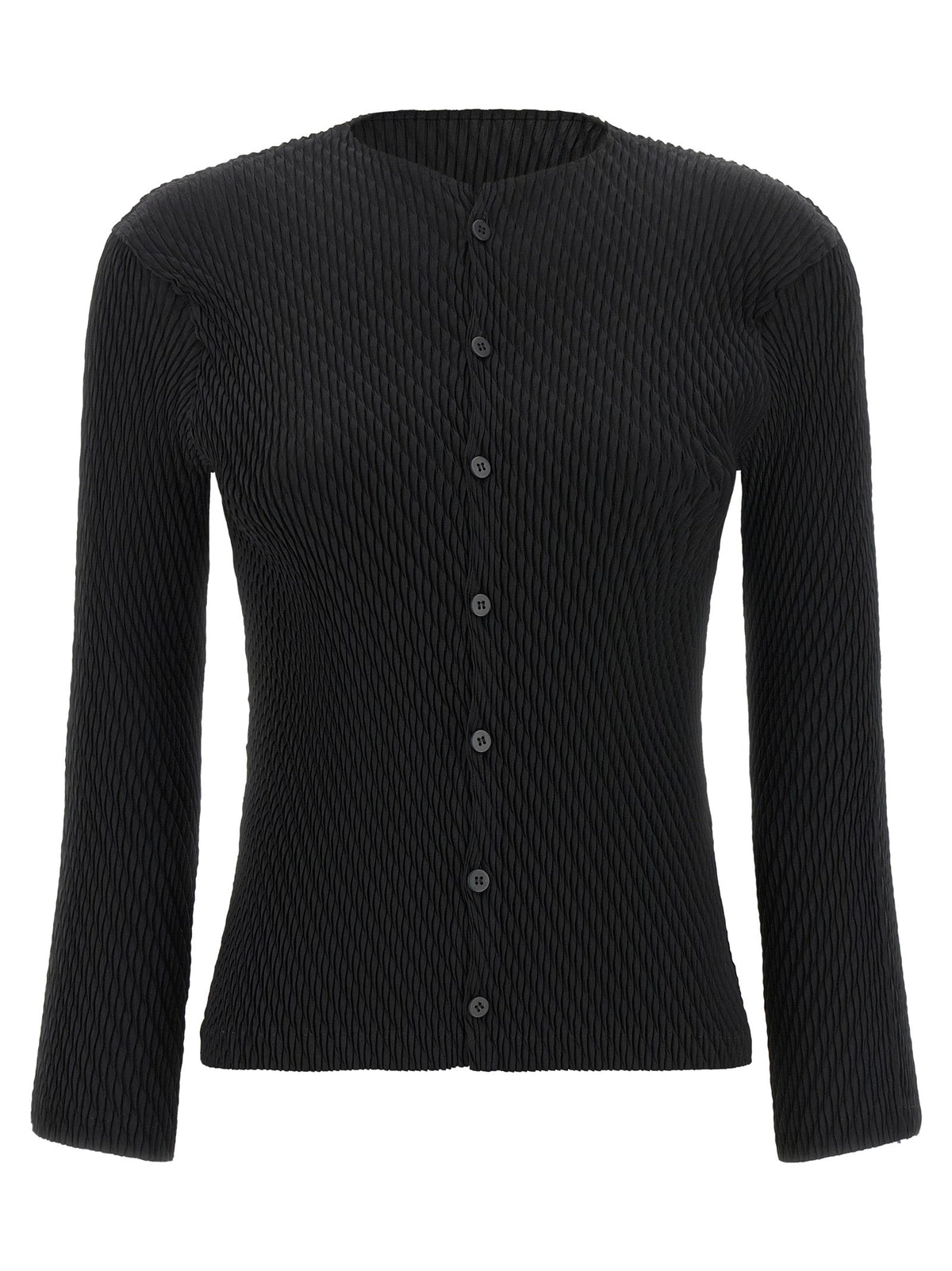 Issey Miyake Black Polyester Cardigan