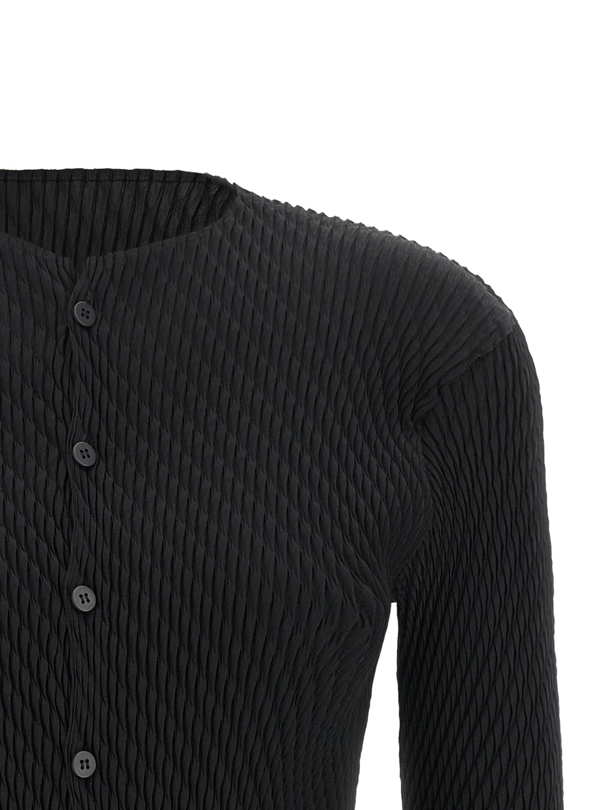 Issey Miyake Black Polyester Cardigan