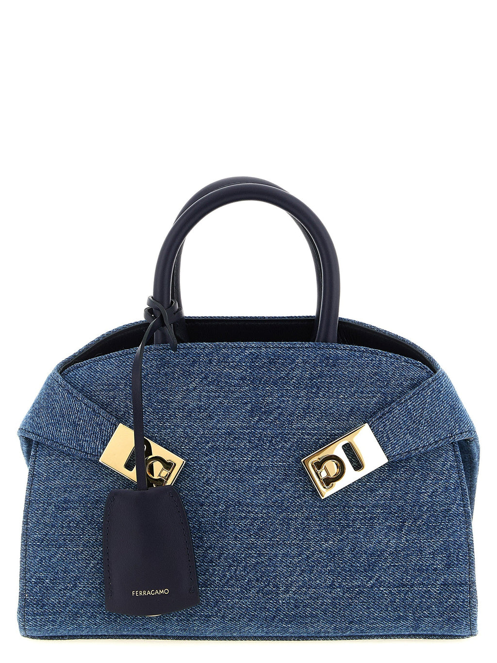 Ferragamo Blue Fabric Handbag