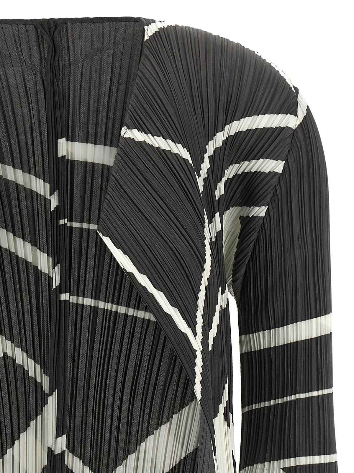 PLEATS PLEASE ISSEY MIYAKE Bicolor Polyester Cardigan