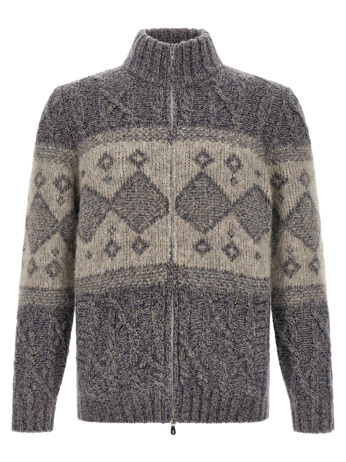 Brunello Cucinelli Gray Virgin Wool Cardigan