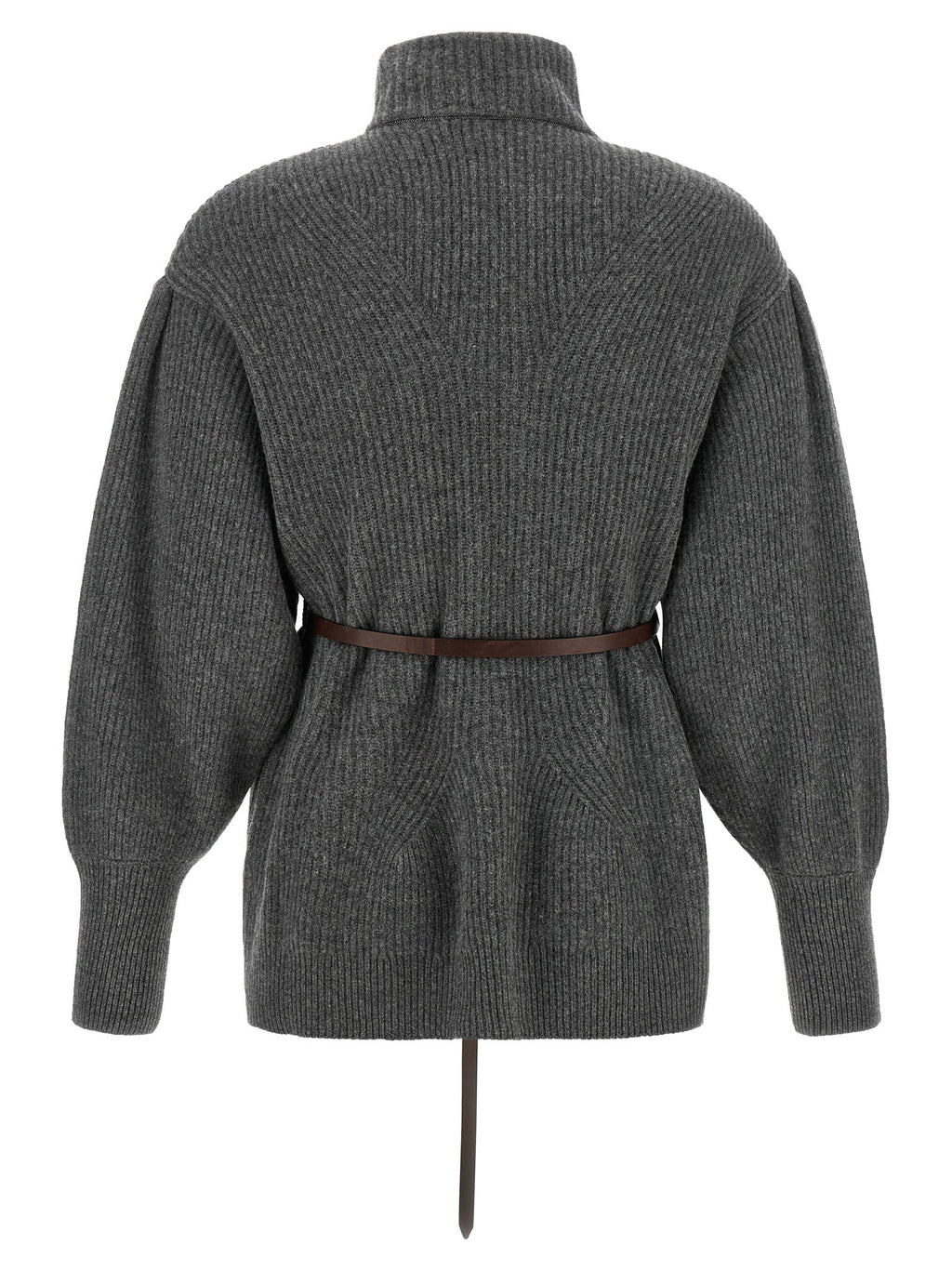 Brunello Cucinelli Gray Virgin Wool Cardigan