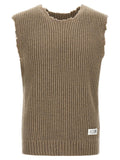 MM6 Maison Margiela Beige Wool Sleeveles Sweater
