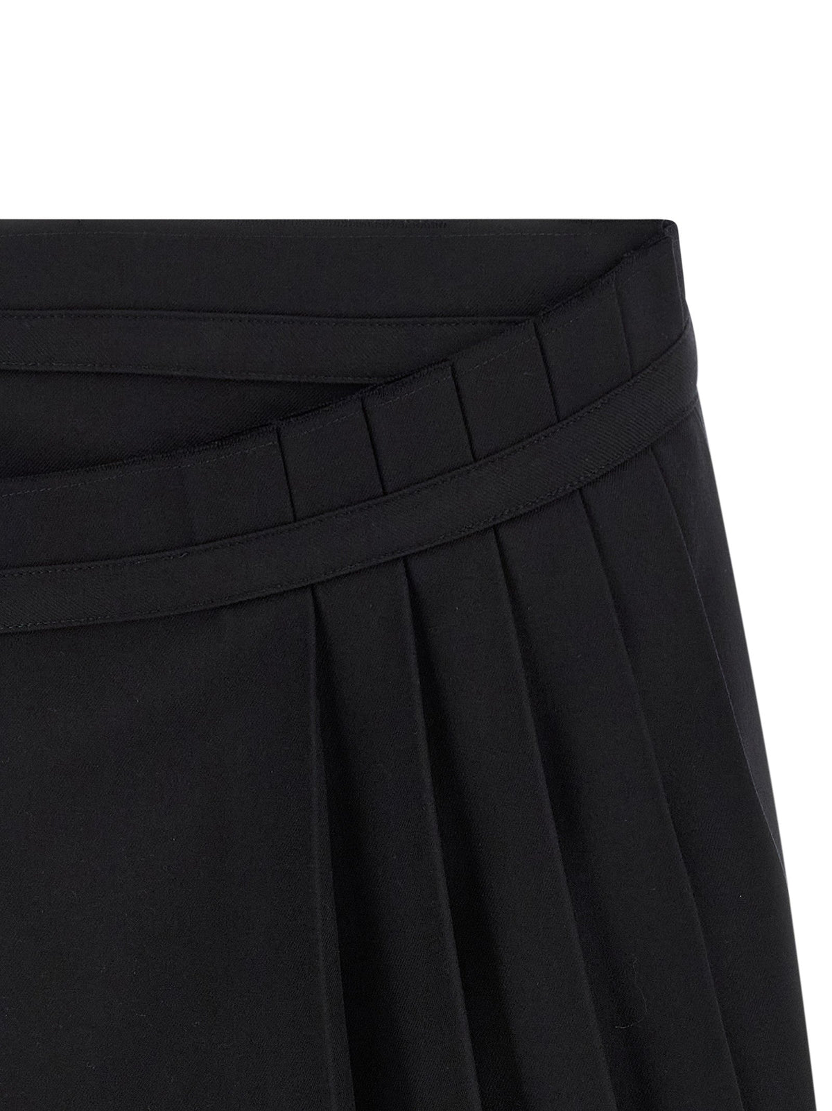 Dries Van Noten Black Wool Long Skirt