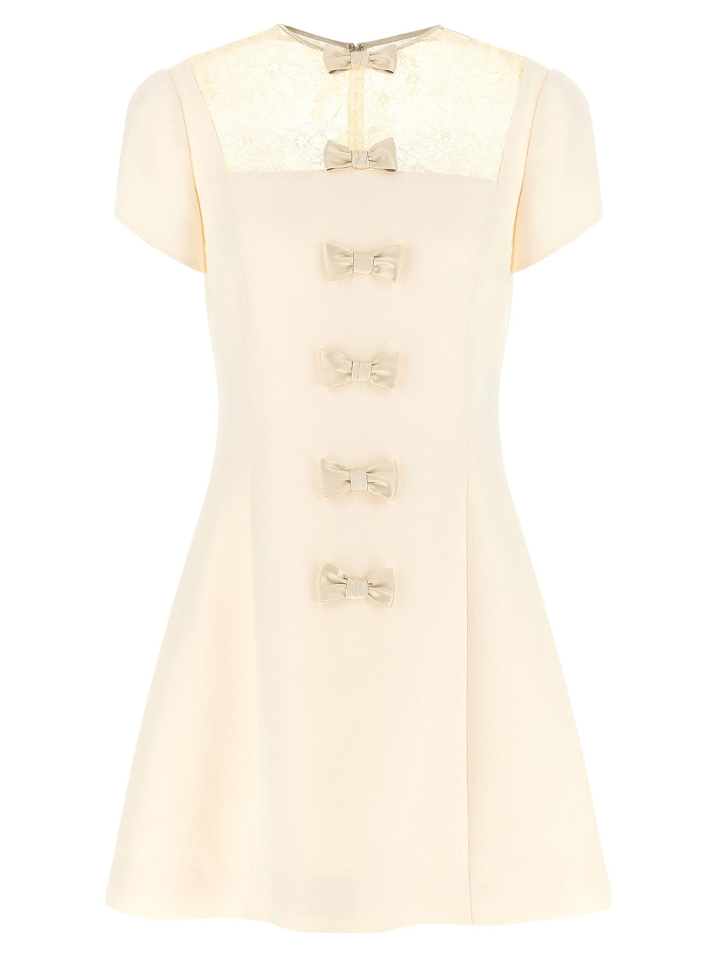 Valentino Garavani White Virgin Wool Short Dress