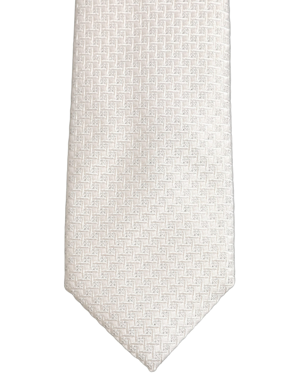 Dolce & Gabbana Men Off White Silk Woven Adjustable Tied Necktie Tie